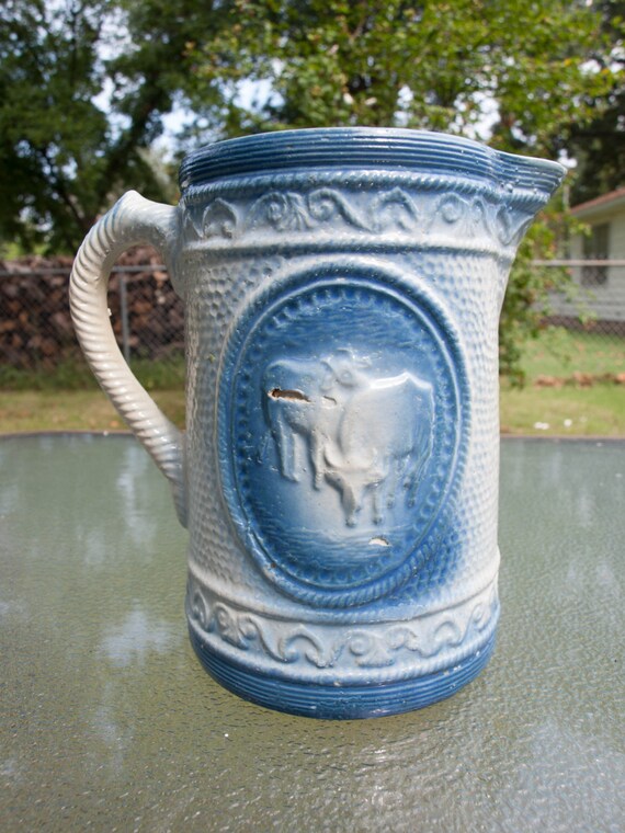 Items similar to On hold for Jeannie! Antique Blue and White Cow