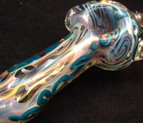 Twilight Teal Color Changing Glass Pipe by JointCreations on Etsy