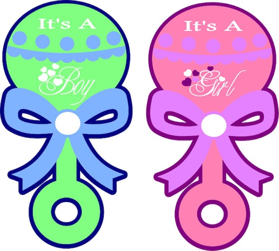 Download Items similar to It's A Boy / Girl Baby Rattle Card SVG ...