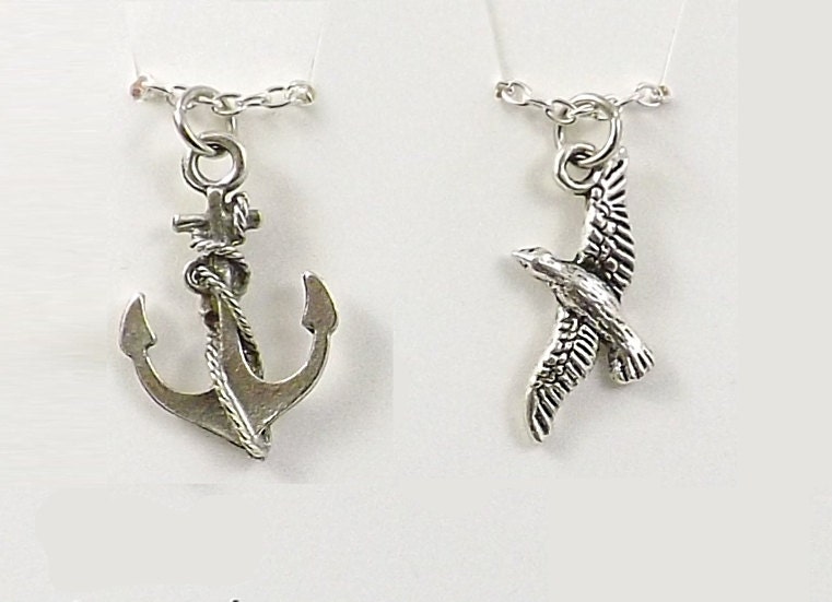 2 Couples Anchor and Wing Necklaces You Be The Anchor