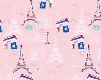 Riley a Blake Pepe in Paris by The RBD Designers & Amy Adams Paris Main in Pink by the Yard