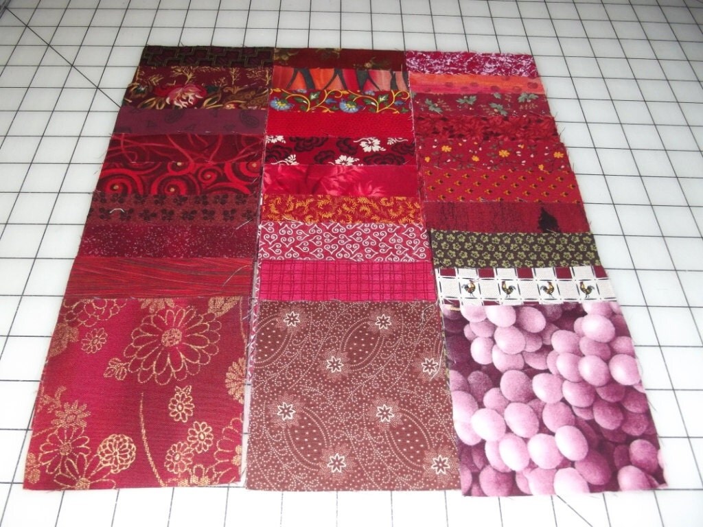 Fabric Squares 4 inch precut fabric quilt squares. reds 55
