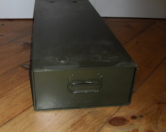 Vintage Metal Single Drawer File Box