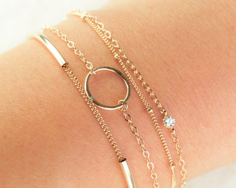 Hakumele bracelet - 14kt gold filled eternity bracelet, simple circle bracelet, delicate, anniversary gift, birthday, friendship bracelet