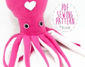 Squid Stuffed Animal Sewing Pattern Plush Toy PDF Pattern