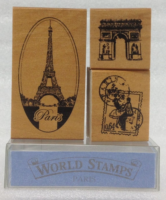 Paris Rubber Stamp Set 0931006 by SweetSuppliesStore on Etsy