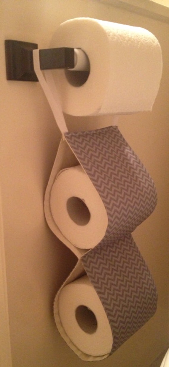 Items similar to Blue and Gray Double Roll Toilet Paper Holder on Etsy