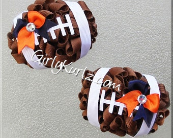 Football Hair Bow, Football Bow, Football Hair Clip, Sports Hair Bow, Sports Hair Clip