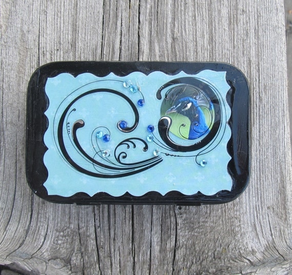 Peacock repurposed Altoids tin gift ideas altered by MontanaMagic