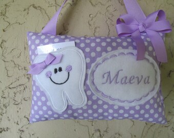 Tooth Fairy Pillow Polka Dot Lavender Purple