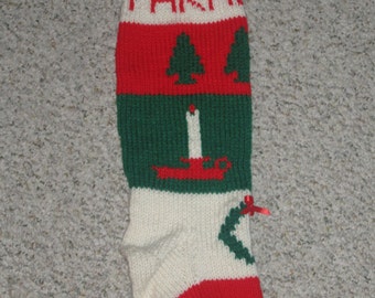 Personalized Hand knit Christmas Stockings / Sock for Christmas 2017