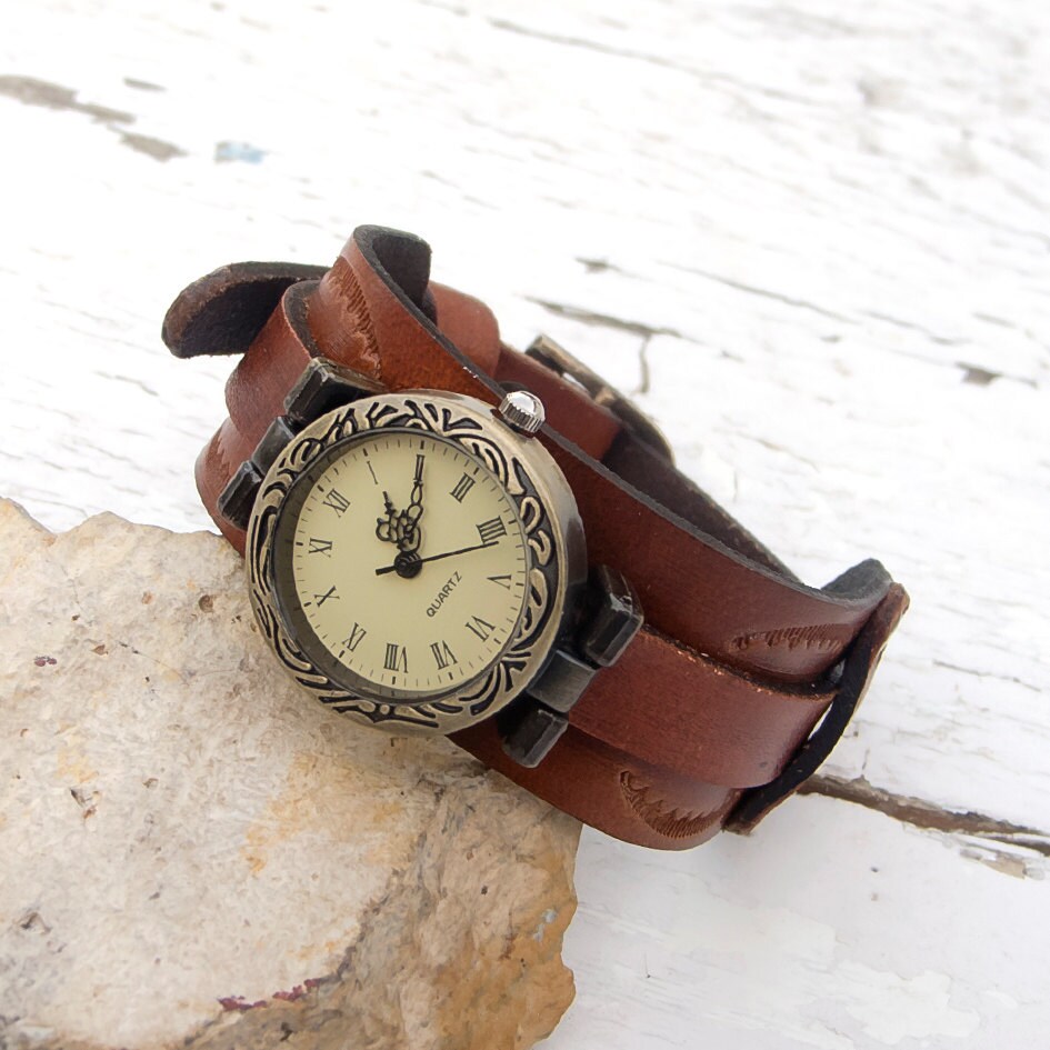 leather wrist watch for ladies