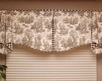 Custom Valance MAISON Hidden Rod Pocket Valance 30"- 44" window, Custom made using your fabrics, my LABOR and lining