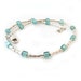 RESERVED Aqua Crystal Anklet, Silver and Aqua Bracelet, Aqua and Brown Anklet