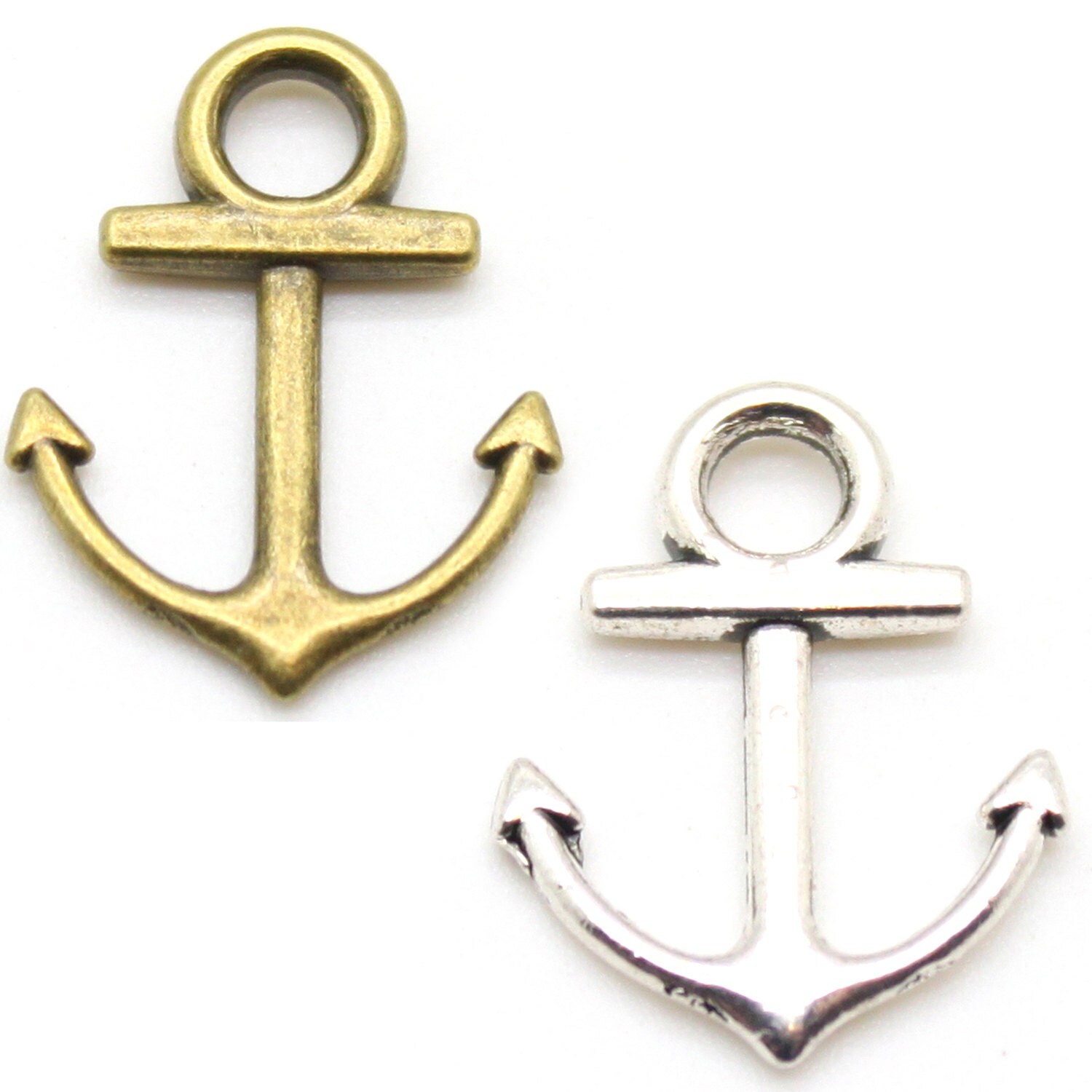 15 Classic Anchor Charm Pendants Bracelet Links Nickel