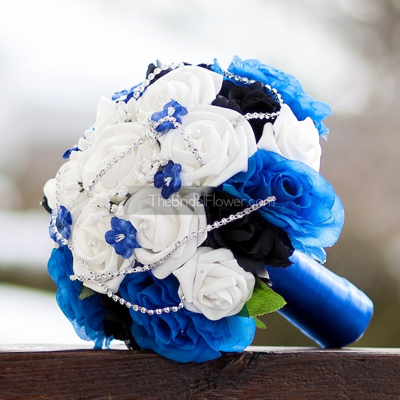 Items similar to Royal blue silver and black wedding ...