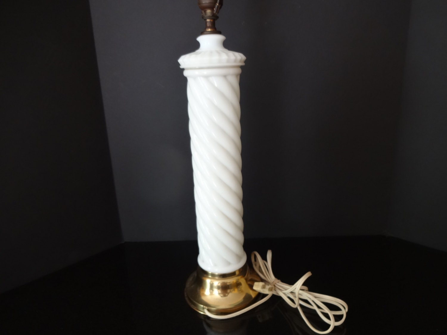 Tall Milk Glass Table Lamp Tall Spiral Column Lamp White