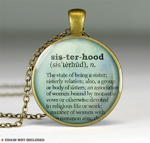 Items similar to Vintage sisterhood definition dictionary necklace