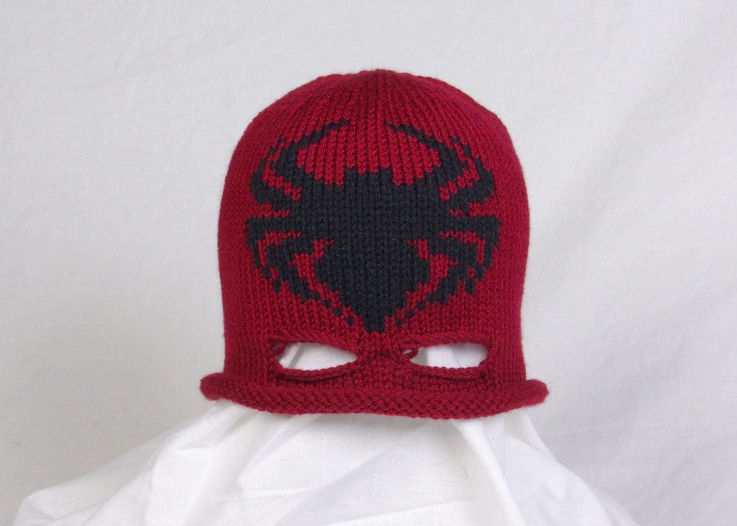 Custom Knit Spiderman Hat with Eye Mask