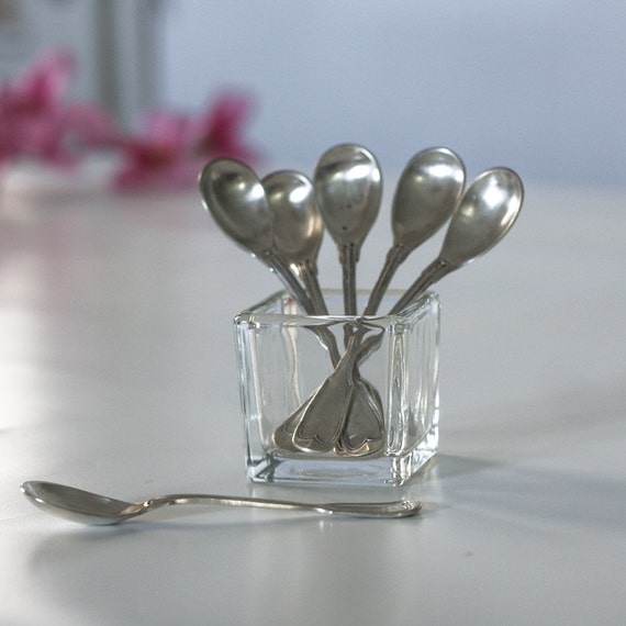 Silver Plated Tea Spoons Set Vintage Small Tea Spoons Tiny