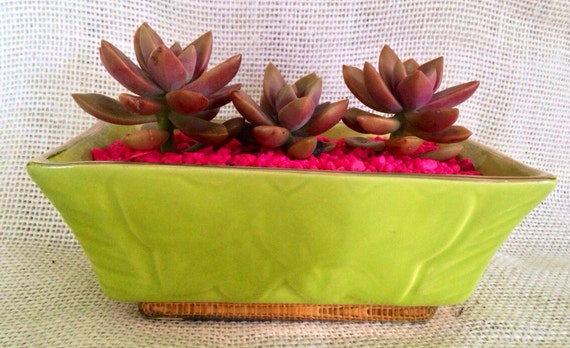 Lime Green Ceramic Planter By Luv2manythings On Etsy