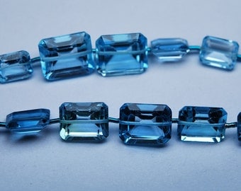 9 Pcs,AAA Swiss Blue Topaz Micro Faceted Cushion Shape 6-9mm