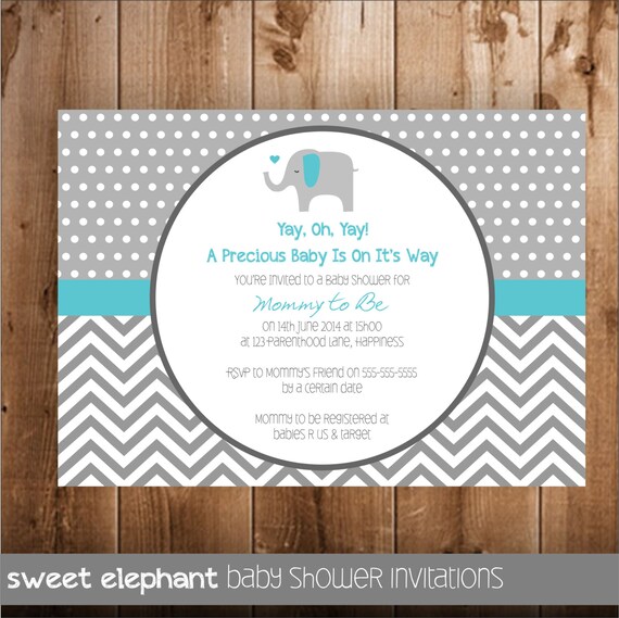 Items similar to Elephant Baby Shower Invitation Baby Shower Invitation for Elephant Theme on Etsy