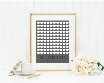 Wedding Guest book | Wedding Sign | Guest Book Wedding | Hearts