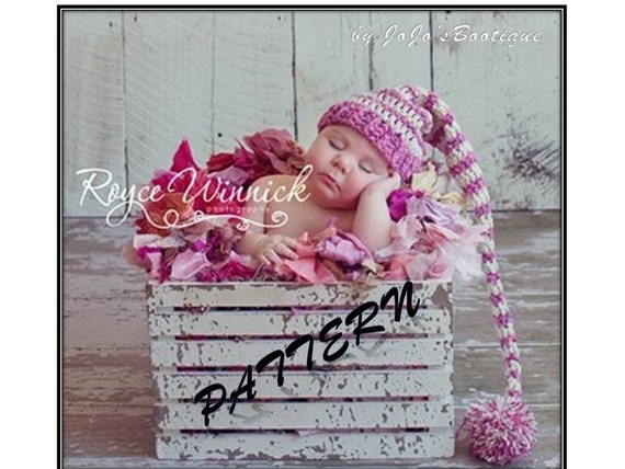 long crochet hat tail baby pattern Pattern  Hat   Elf Hat Baby Hat Pixie Hat Baby   Crochet  Elf  Pixie