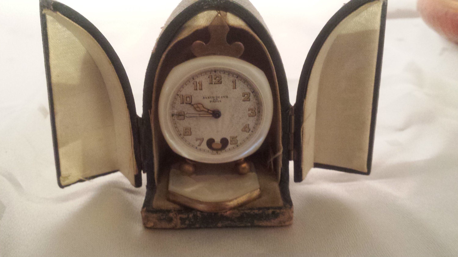 Lenox Clock in original Leather Box rare antique