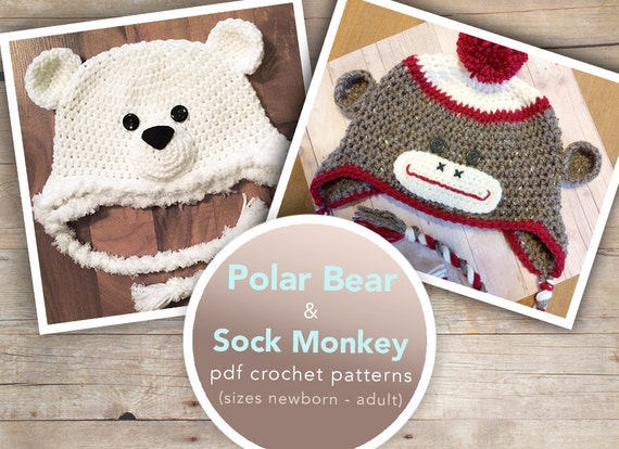 polar sock monkey items similar to sock monkey and polar crochet hat polar sock monkey items similar to sock monkey and polar crochet hat