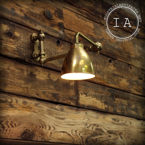 Vintage Industrial Brass Adjustable Wall by IndustrialArtifact