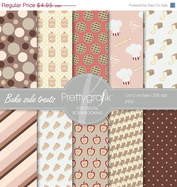 40% OFF SALE Bake sale digital paper, commercial use, scrapbook papers, background - PS525 Il_570xn