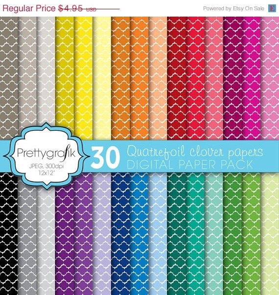 60% OFF SALE quatrefoil clover digital paper, commercial use, scrapbook papers, background - PS572 Il_570xn