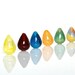 SALE 10 pcs Assorted Colored Handblown Raindrop Glass Beads - Rain Drop Shape Assorted Colors with Stripes, Tear Drop Beads