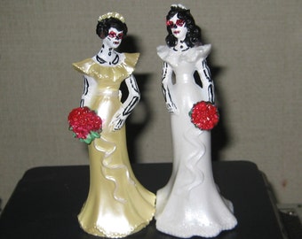 Day of the Dead Same Sex Lesbian Wedding  Cake  Topper  