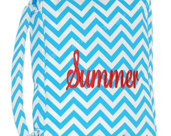 Monogrammed Blue Chevron Bible Case | Personalized Church Bible Cover | Aqua Blue Bible Case | Embroidered Bible Bridesmaid Gift | Book