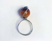 Double Banded Sardonyx Sterling Silver Wire Wrapped Ring // Onyx // Pagan // Wiccan // Summer