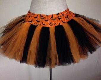 adult orange and black tutu