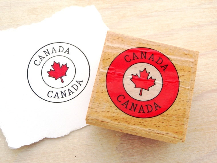 Canadian Themed Rubber Stamp Canada Slogan Canada Maple
