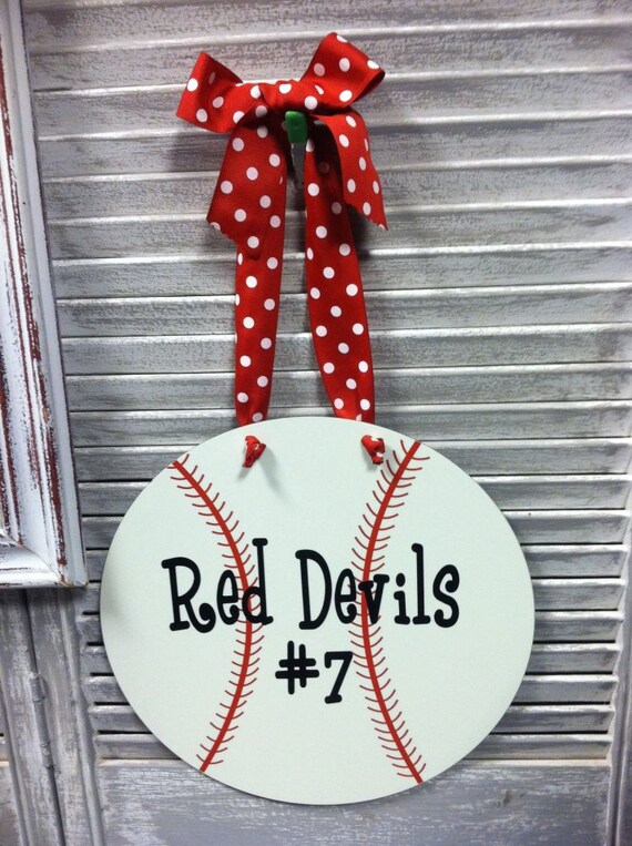 Items similar to Metal Weatherproof Baseball Door Hanger Customized