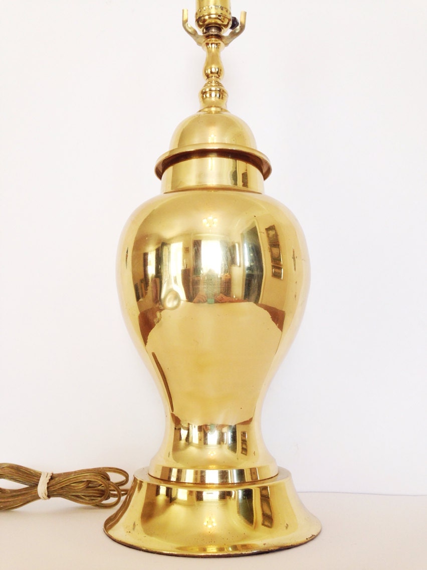 Brass Ginger Jar Chinoiserie Table Lamp Vintage by MyDarlingHouse
