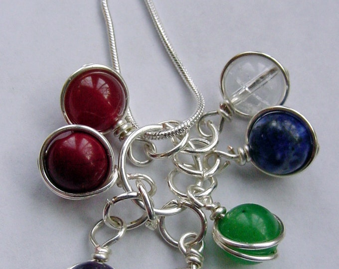7 Chakra Pendant Necklace, Semi Precious Stones for Balance, Harmonize Energy Centers, Reiki Jewelry, Chakra Jewellery, Spiritual