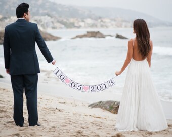 Save The Date Banner - Photo Prop Sign - Save The Date Sign - Bridal Shower Decor