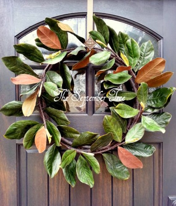 Magnolia Leaf Wreath Faux Magnolia Spring Wreath Year