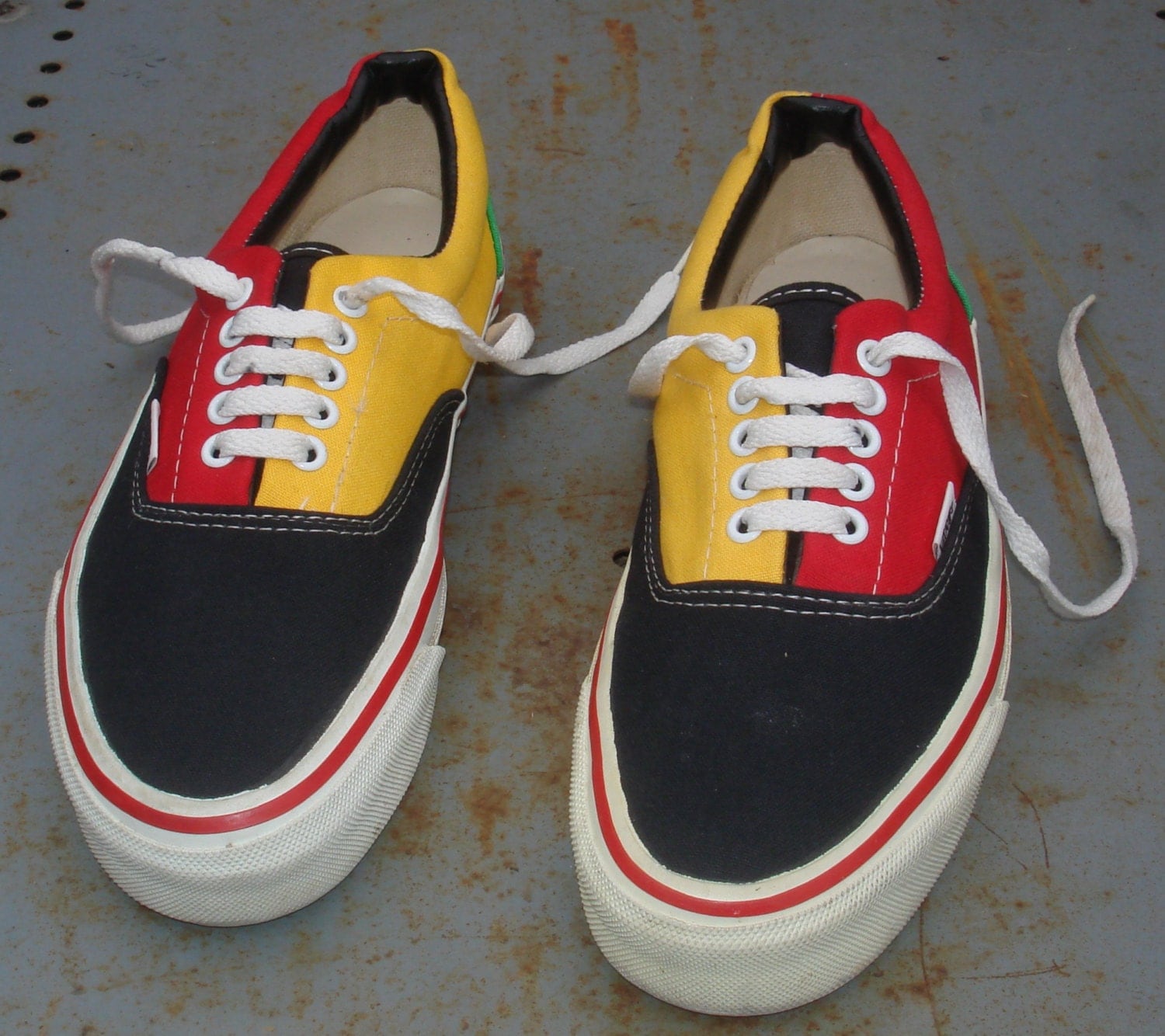 Vintage Old School Original Vans Sneakers Skate Shoes Rasta