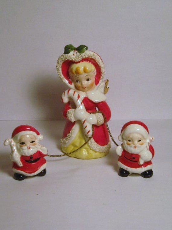 candy cane christmas angel fairy figurine