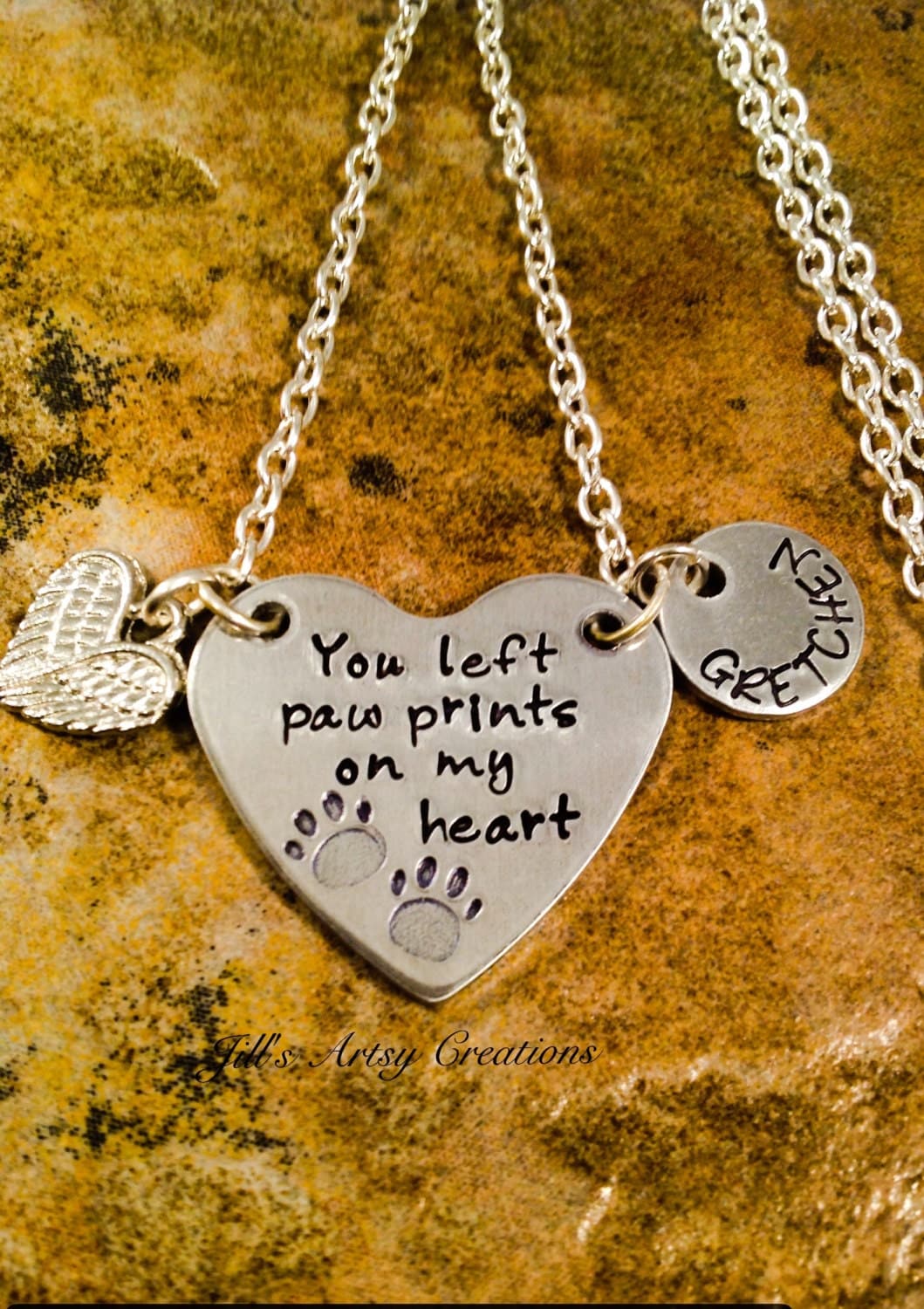 Pet Memorial Necklace Loss Of Pet Necklace You Left Paw
