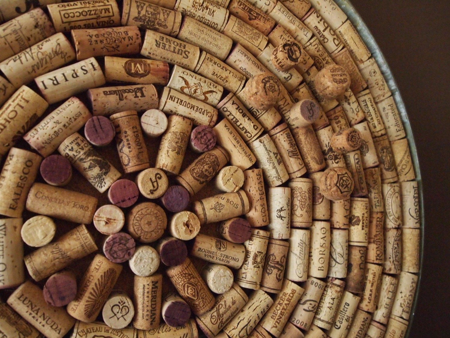 Wine barrel metal ring frame wine cork corkboard 23 inch