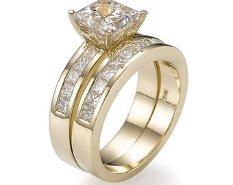 two carat yellow gold wedding ring